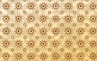 Marigold Temple Batik Blooms — light brown, red and beige batik background