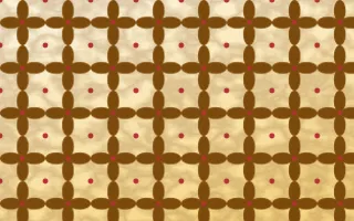 Marigold Temple Batik Kawung — light brown, red and beige batik background