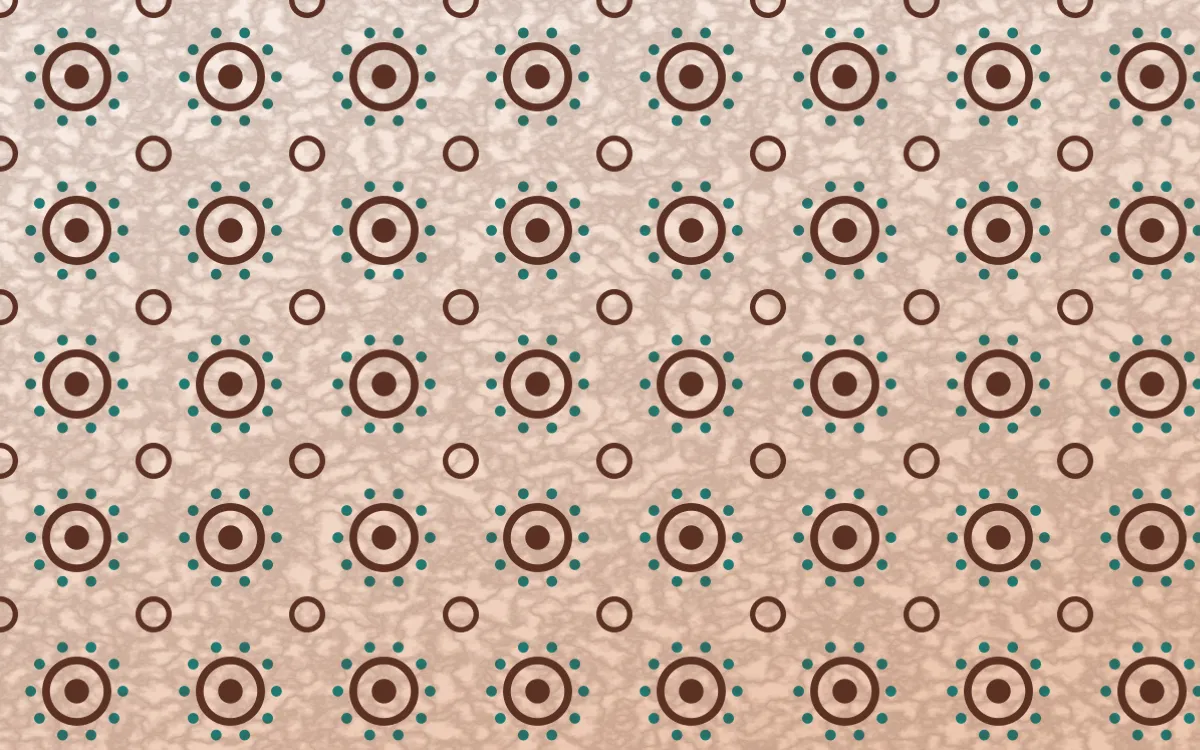 Marrakech Rose Batik Blooms — light brown, teal and beige batik background