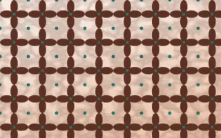 Marrakech Rose Batik Kawung — light brown, teal and beige batik background