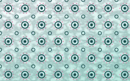 Miami Deco Batik Blooms — light teal, pink and white batik background