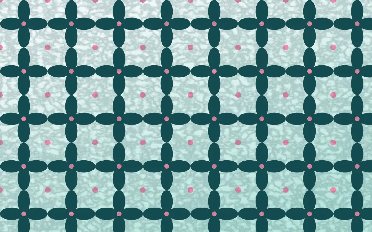 Miami Deco Batik Kawung — light teal, pink and white batik background