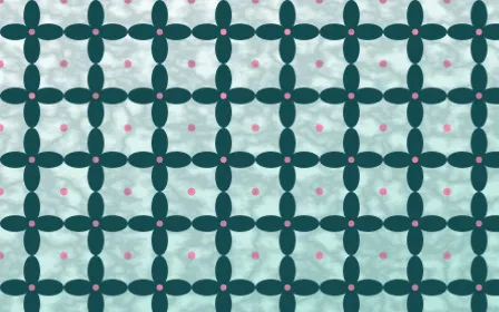 Miami Deco Batik Kawung — light teal, pink and white batik background