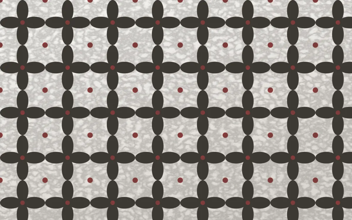Milano Stone Batik Kawung — light grey, red and white batik background