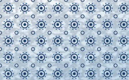 Ming Porcelain Batik Blooms — light blue and white batik background