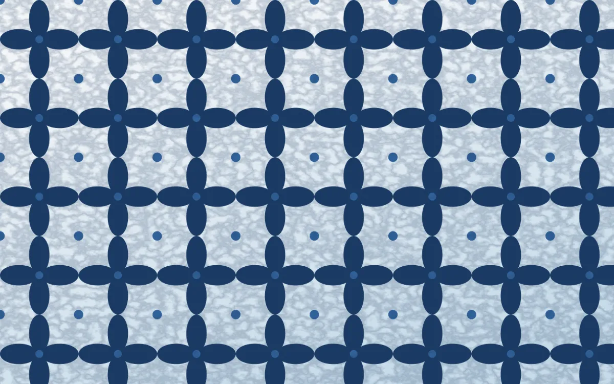 Ming Porcelain Batik Kawung — light blue and white batik background
