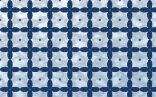 Ming Porcelain Batik Kawung — light blue and white batik background