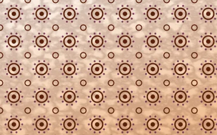 Momiji Maple Batik Blooms — light brown, pink and beige batik background