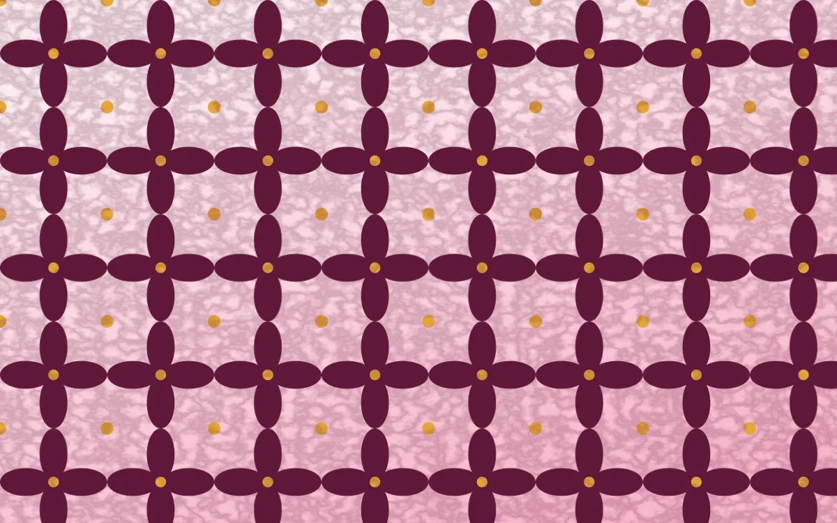 Oaxaca Pink Batik Kawung — light pink, gold and white batik background