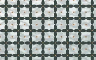 Pacific Fog Batik Kawung — light grey, orange and white batik background