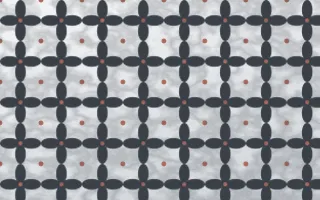 Paris Zinc Batik Kawung — light grey, red and white batik background