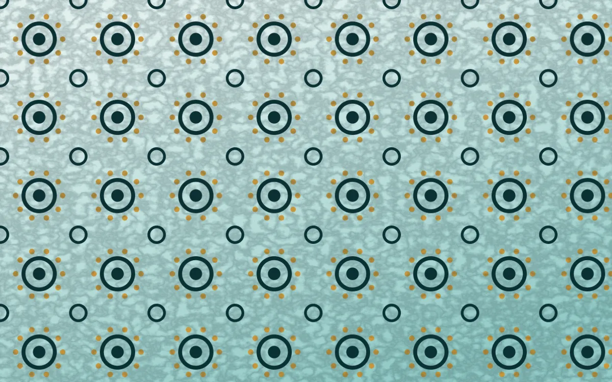 Peacock Court Batik Blooms — light teal, gold and white batik background
