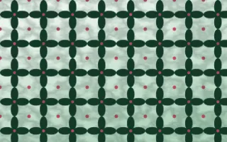 Persian Garden Batik Kawung — light green, red and white batik background