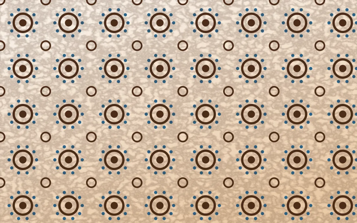 Porto Terra Batik Blooms — light brown, blue and beige batik background
