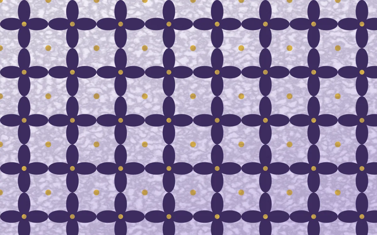 Provence Batik Kawung — light purple, gold and white batik background
