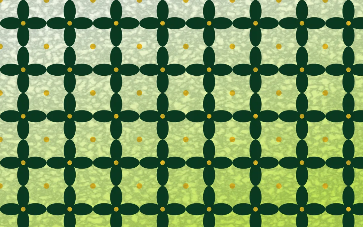 Rio Carnival Batik Kawung — light green and gold batik background