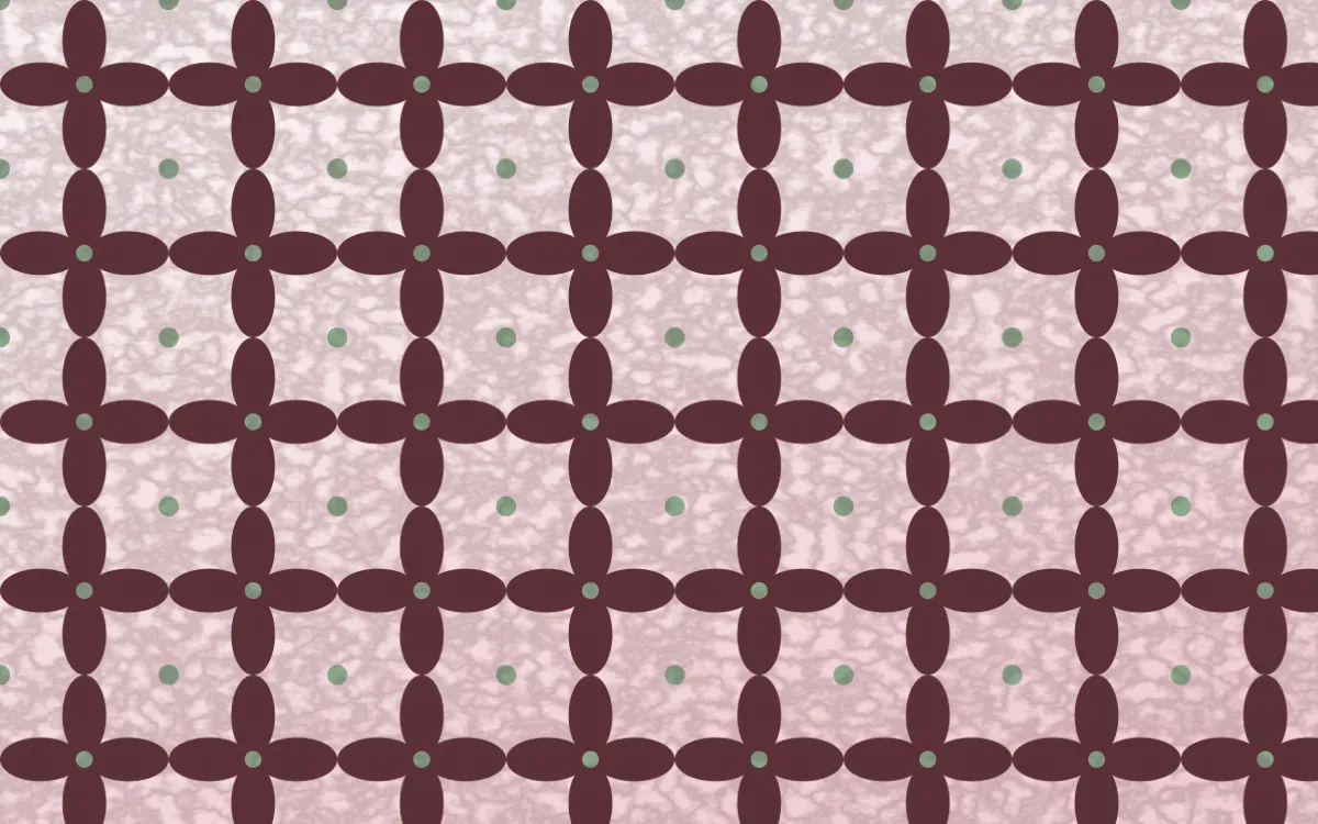 Sakura Paper Batik Kawung — light red, green and white batik background