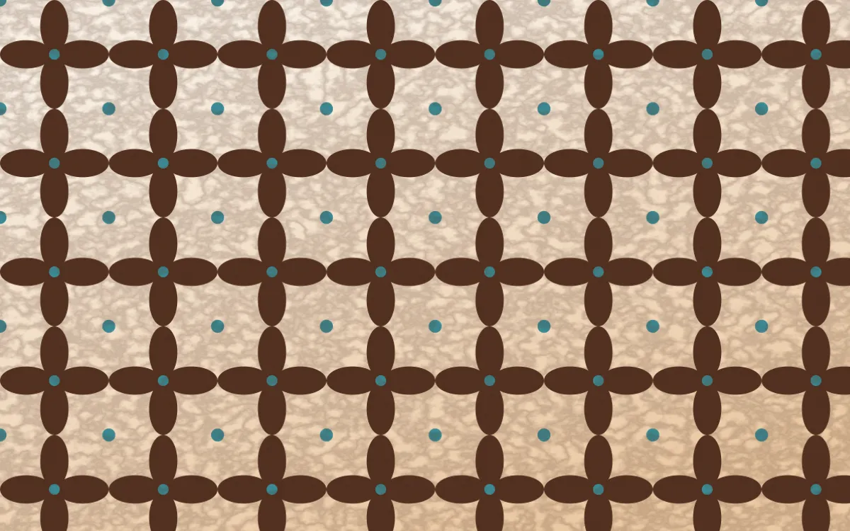 Santa Fe Adobe Batik Kawung — light brown, teal and beige batik background