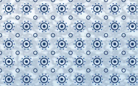 Santorini Batik Blooms — light blue and white batik background