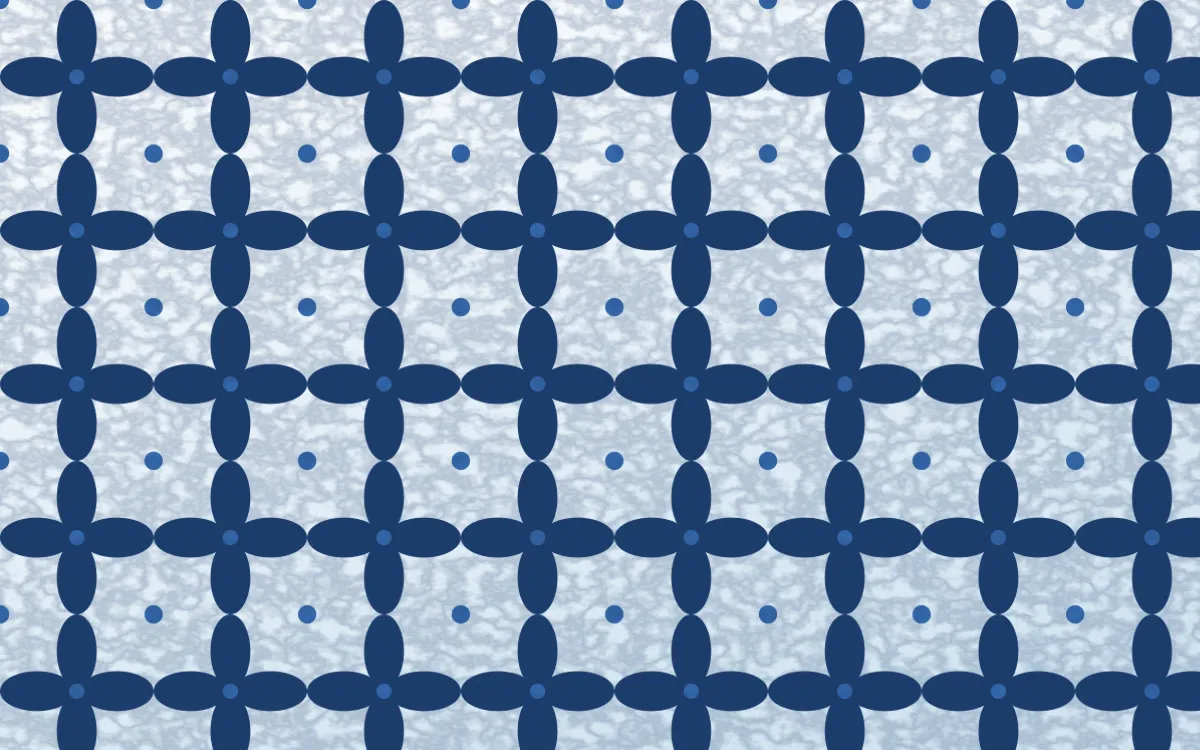 Santorini Batik Kawung — light blue and white batik background