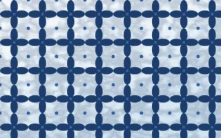 Santorini Batik Kawung — light blue and white batik background
