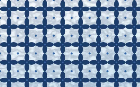 Santorini Batik Kawung — light blue and white batik background