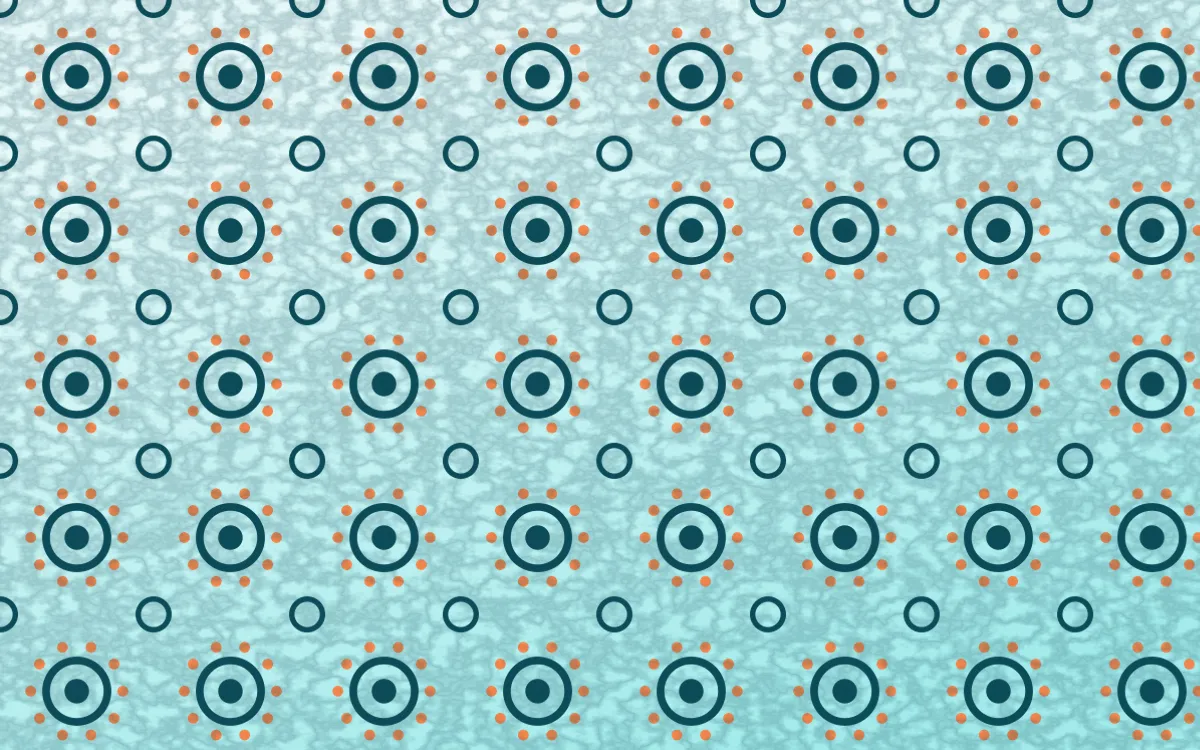 Tahiti Lagoon Batik Blooms — light teal, orange and white batik background