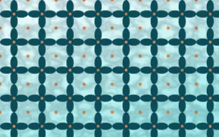 Tahiti Lagoon Batik Kawung — light teal, orange and white batik background
