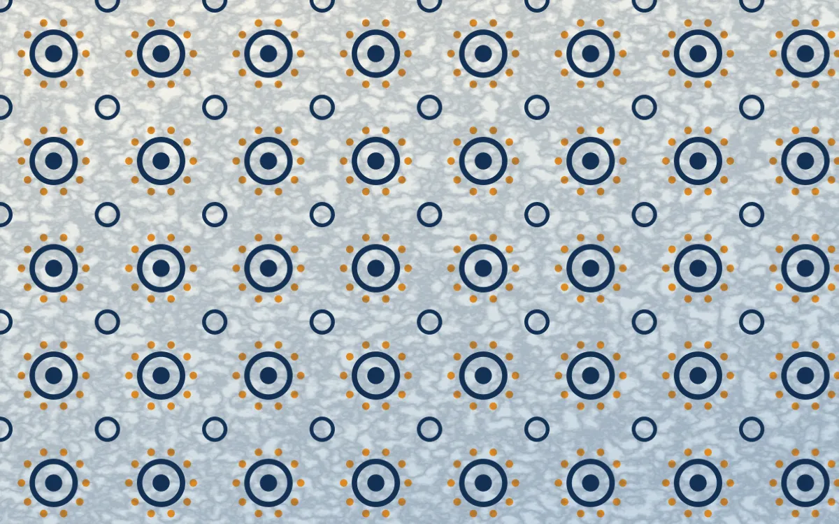 Talavera Puebla Batik Blooms — light blue, orange and white batik background