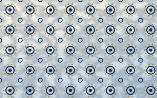Talavera Puebla Batik Blooms — light blue, orange and white batik background
