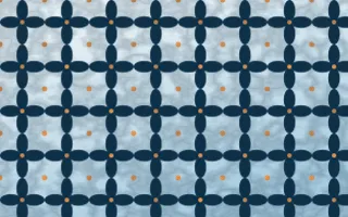 Titicaca Batik Kawung — light blue, orange and white batik background