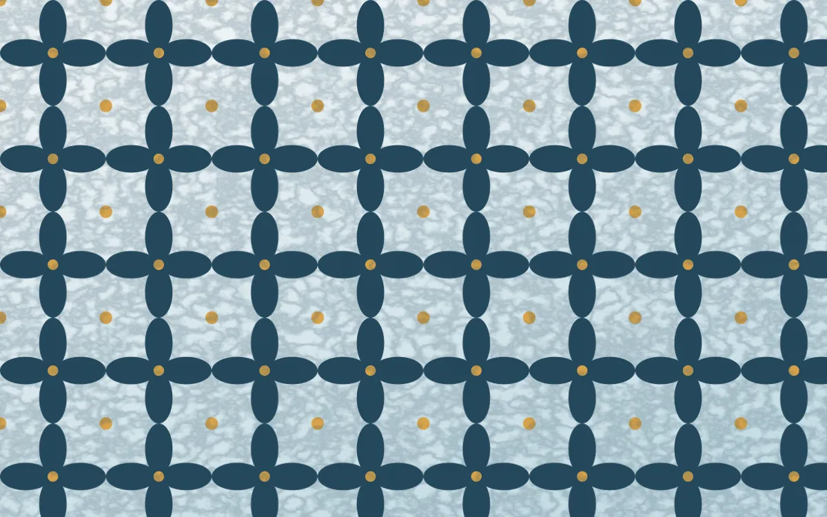 Udaipur Lake Batik Kawung — light blue, gold and white batik background