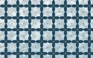 Udaipur Lake Batik Kawung — light blue, gold and white batik background