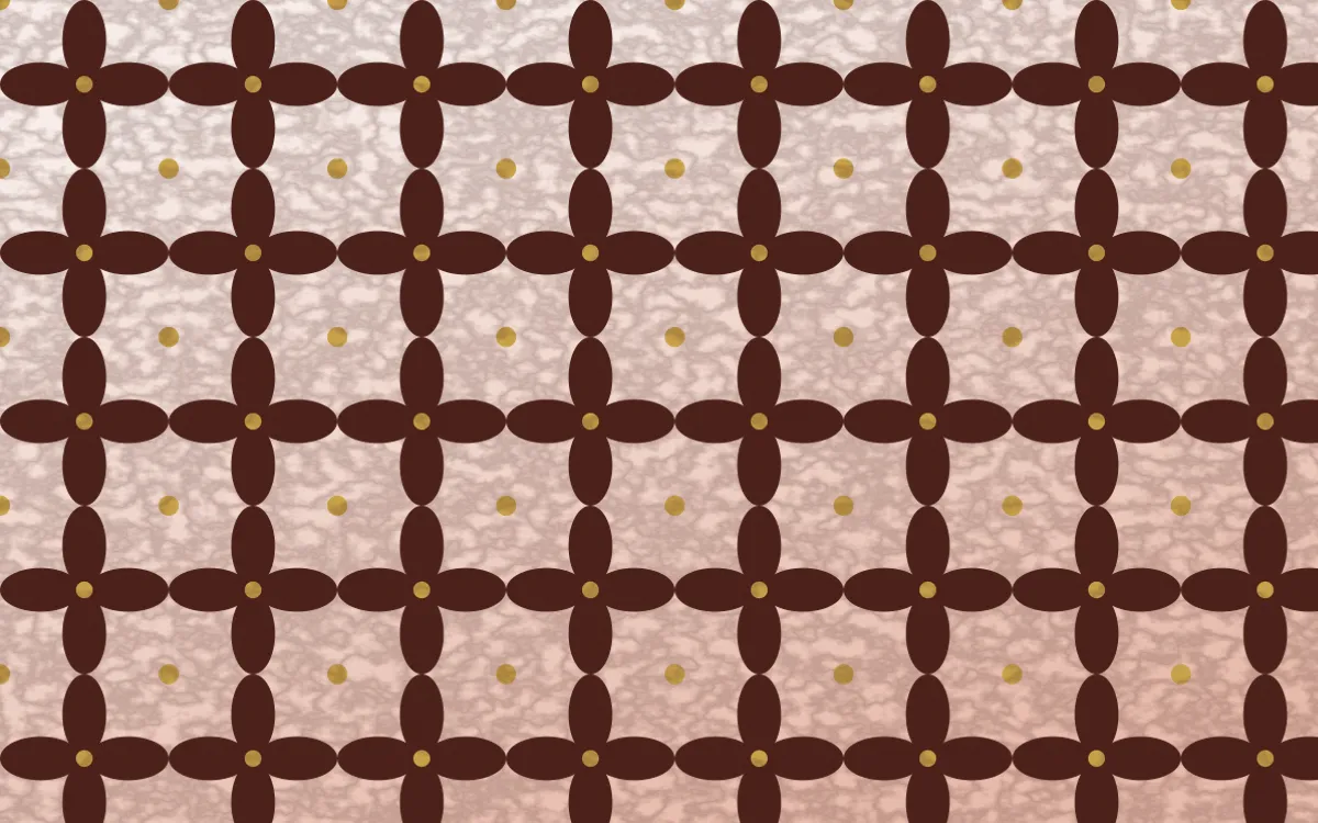 Venetian Rosso Batik Kawung — light red, gold and white batik background