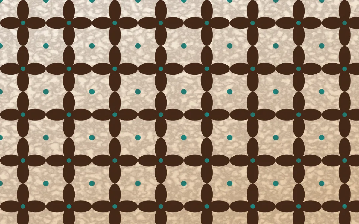 Zanzibar Spice Batik Kawung — light brown, teal and beige batik background