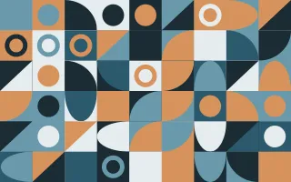 Baltic Sea Fine Grid — light blue, orange and white bauhaus background