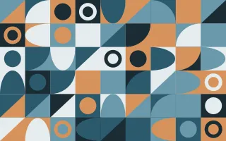 Baltic Sea Fine Grid II — light blue, orange and white bauhaus background, variation II