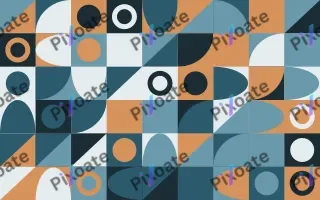 Baltic Sea Fine Grid II — light blue, orange and white bauhaus background, variation II