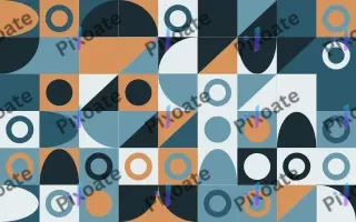 Baltic Sea Fine Grid III — light blue, orange and white bauhaus background, variation III