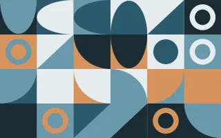 Baltic Sea II — light blue, orange and white bauhaus background, variation II