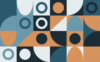 Baltic Sea III — light blue, orange and white bauhaus background, variation III