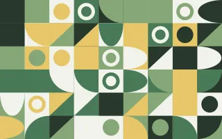 Botanic Print Fine Grid — light green, gold and white bauhaus background
