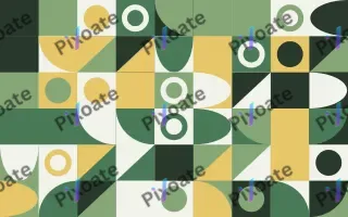 Botanic Print Fine Grid — light green, gold and white bauhaus background