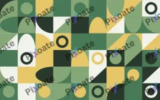 Botanic Print Fine Grid III — light green, gold and white bauhaus background, variation III