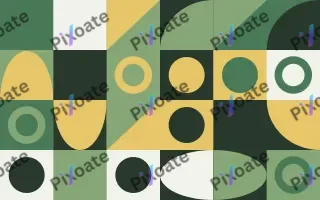 Botanic Print II — light green, gold and white bauhaus background, variation II