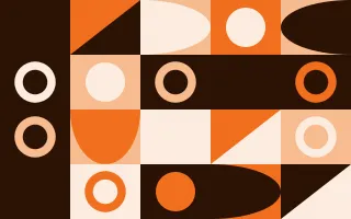 Clementine Duo Print — colourful orange, black and beige bauhaus background
