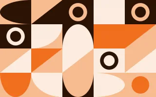 Clementine Duo Print II — colourful orange, black and beige bauhaus background, variation II