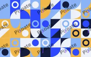 Cobalt Pop Fine Grid — light blue, gold and white bauhaus background