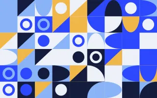 Cobalt Pop Fine Grid III — light blue, gold and white bauhaus background, variation III