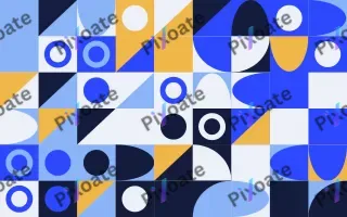 Cobalt Pop Fine Grid III — light blue, gold and white bauhaus background, variation III